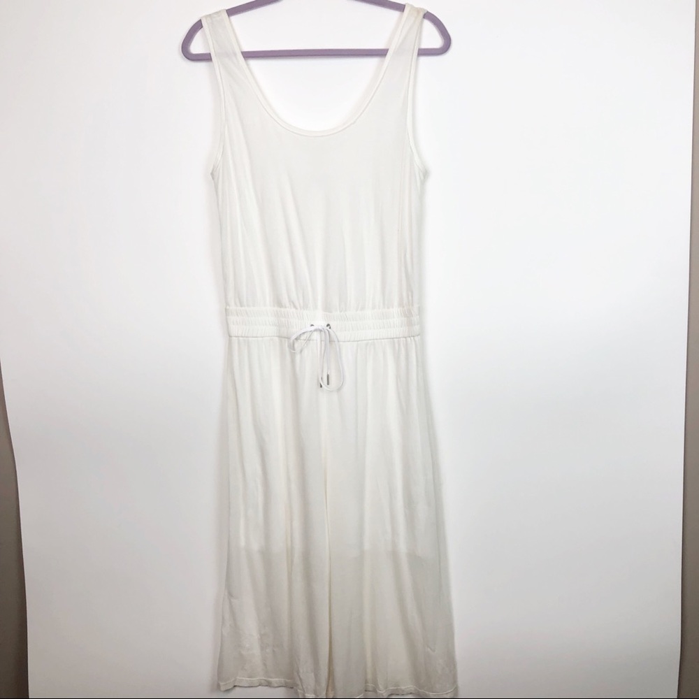 Helmut Lang White Tie Waist Lined Dress Medium